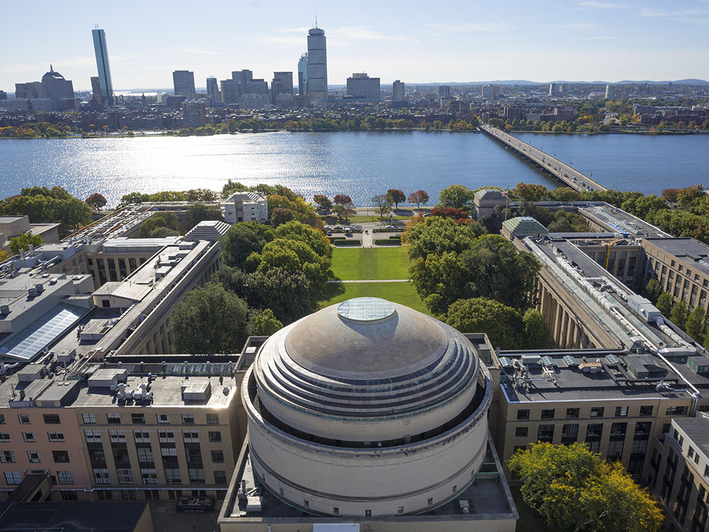 Aerial view of the MIT Campus, Great Done, overlooking the Charles River