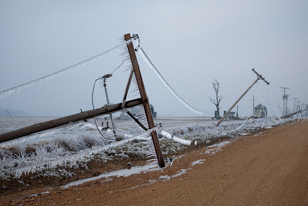Icing on power lines