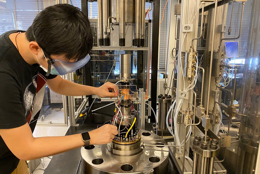 MIT student working in the energy lab