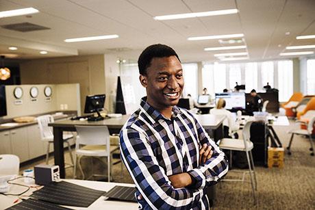Graduate student Prosper Nyovanie wants to power off-grid communities worldwide with scalable solar electric systems