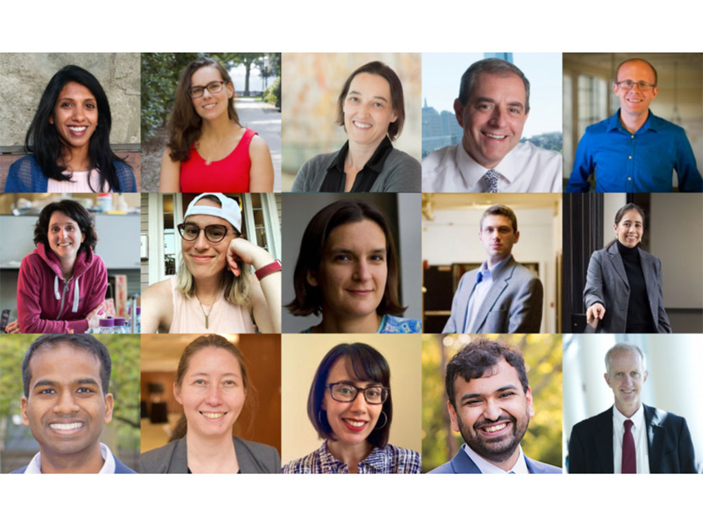 (Top row, left to right) Athulya Aravind, Mariana Arcaya, Angelika Amon, David Autor, Michael Birnbaum; (Middle row, left to right) Irmgard Bischofberger, Devin Bunten, Esther Duflo, Jeffrey Grossman, Janelle Knox-Hayes; (Bottom row, left to right) Karthi