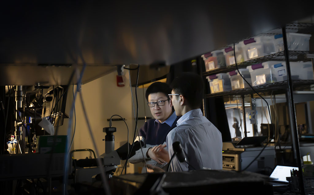 Professor Nick Fang in his lab 