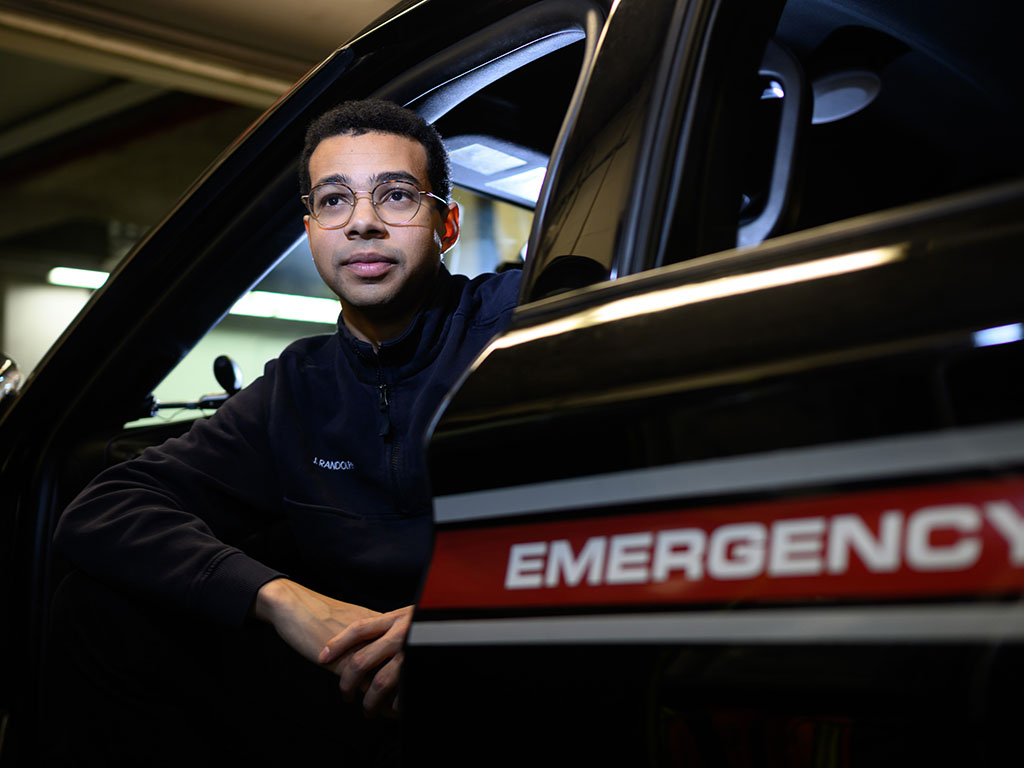 Josh Randolph sitting in truck