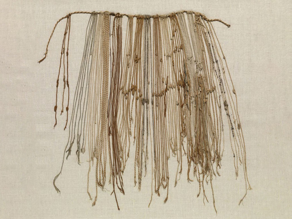 The quipu, an ancient Incan technology, is a set of knotted cords used to communicate information.
