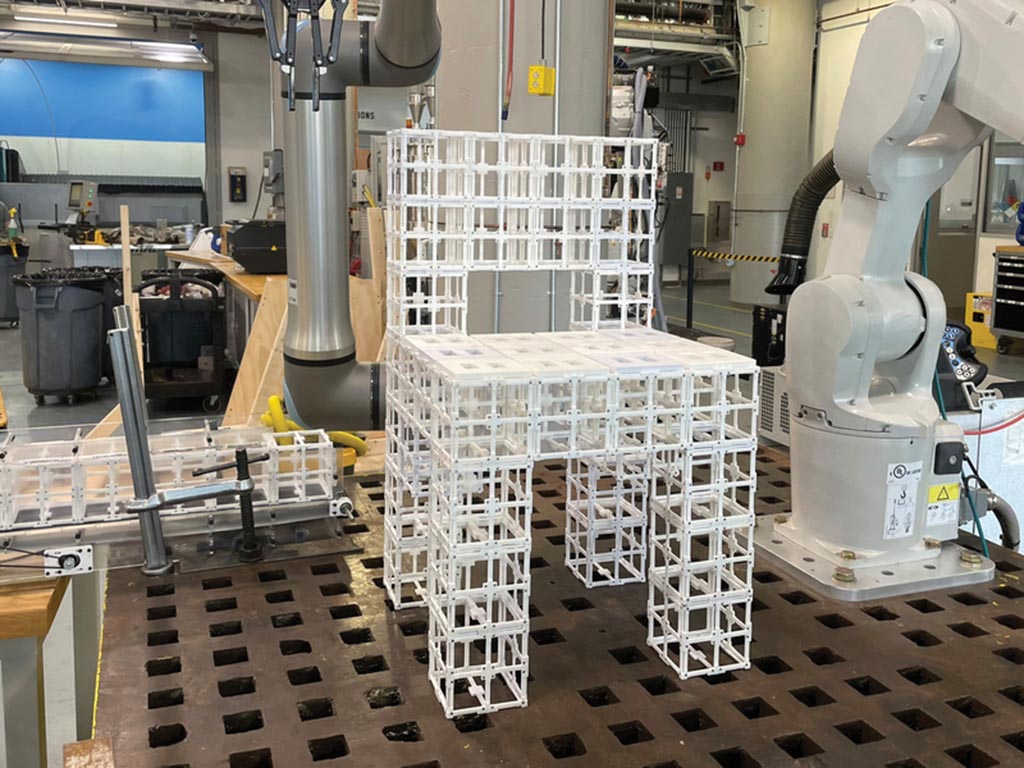 A chair constructed using an AI-driven system 