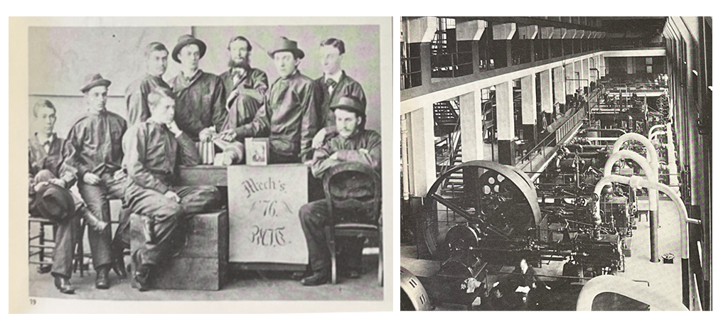 a side by side of two historical images from the records of Mechanical Engineering