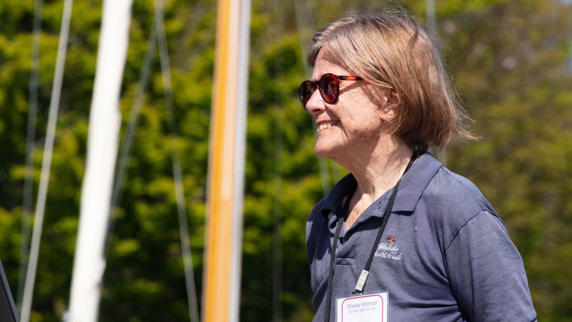 On May 11, a boat donated by MechE alumna and chair of the MIT Corporation Diane Greene SM ’78, was christened the “Chrys Chryssostomidis” in honor of Professor Chryssostomos Chryssostomidis. Greene and Chryssostomidis celebrated alongside members of the MIT community in a boat naming ceremony at the MIT Sailing Pavilion. 