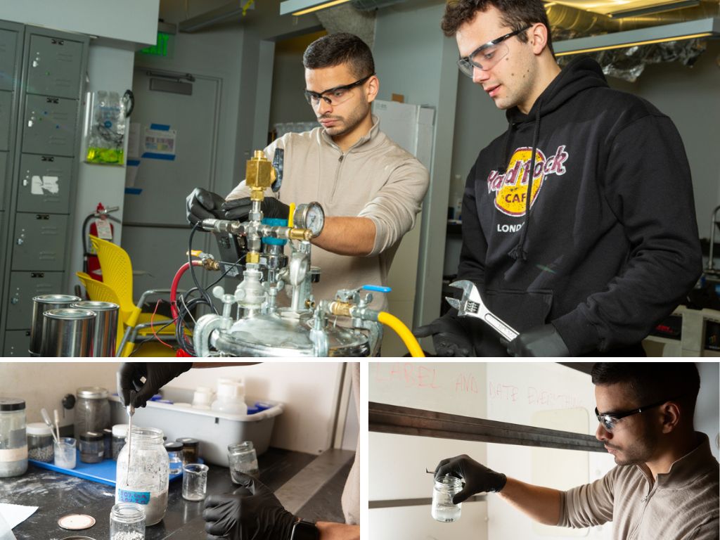 Peter Godart PhD ’21, Professor Doug Hart and their team have developed a fast and sustainable method for producing hydrogen fuel using aluminum, saltwater, and coffee grounds.